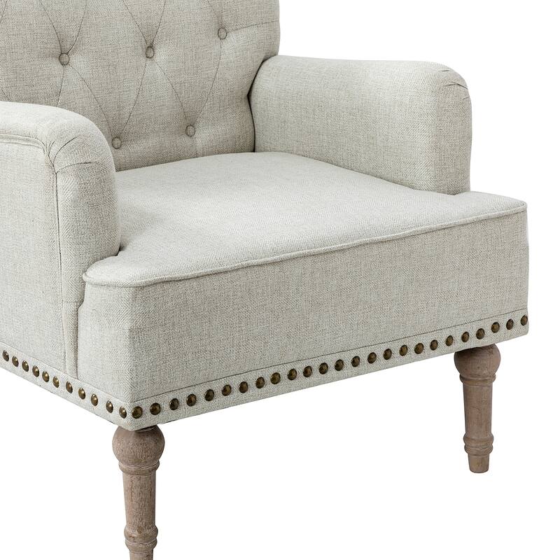 Geltrude Traditional Upholstered Accent Chair with Button Tufted Back Set of 2 by HULALA HOME