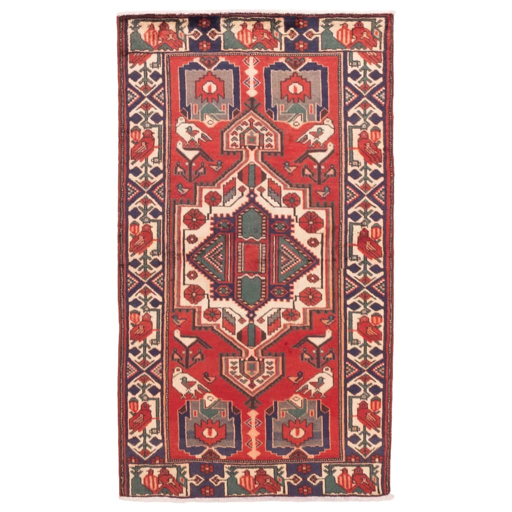 ECARPETGALLERY Hand-knotted Anadol Red Wool Rug - 4'1 x 7'3