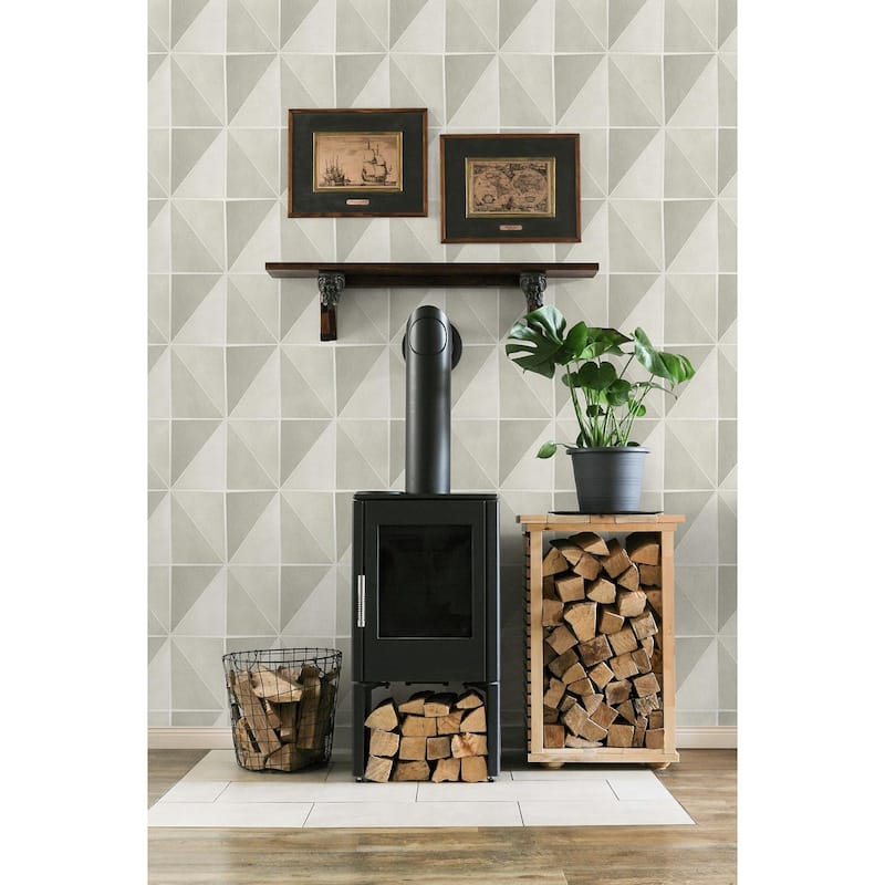 Seabrook Designs Preston Faux Leather Geometric Unpasted Wallpaper