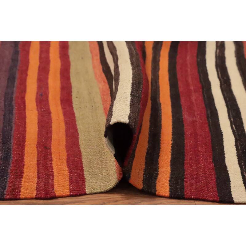 Hand Woven Oriental 100% Wool Carpet Southwestern Tribal Multi-Colored Kilim Area Rug - 7' 10'' X 4' 7''