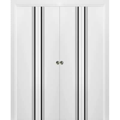 Double Bi-fold Doors Planum 0011 White Silk with Sturdy Tracks