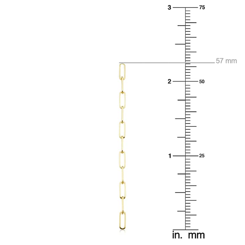 14k Yellow Gold 11-link Paper Clip Dangle Earrings (2.25 inches)