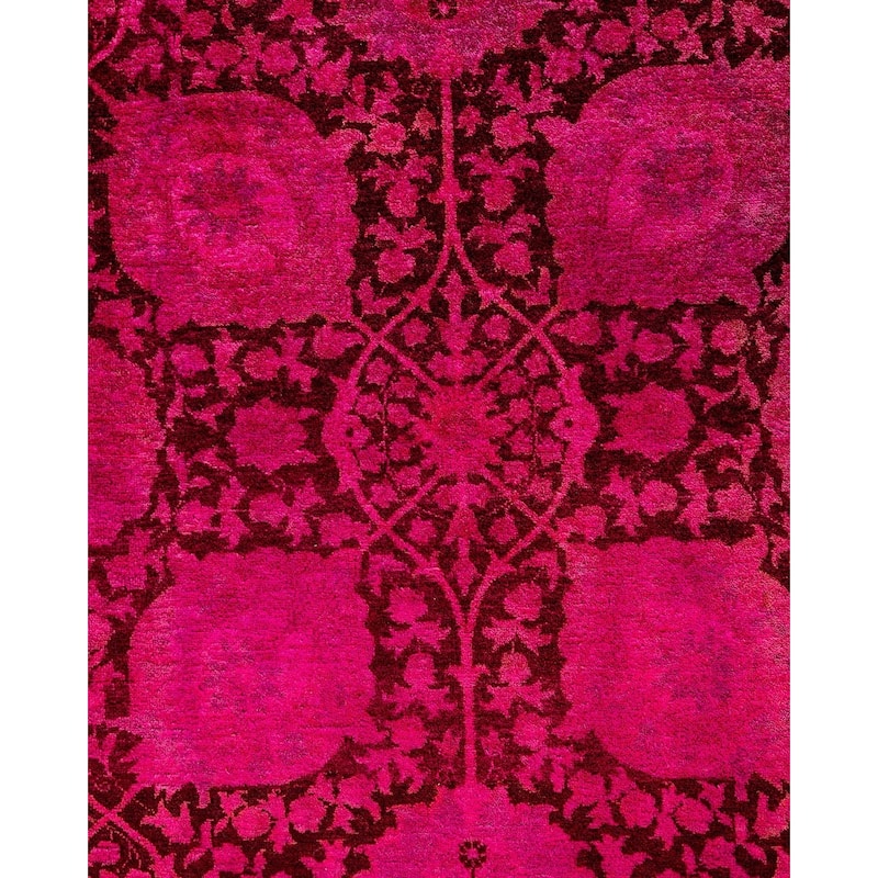 Fine Vibrance One-of-a-Kind Hand-Knotted Area Rug - Pink, 6' 1" x 9' 1" - 6' 1" x 9' 1"