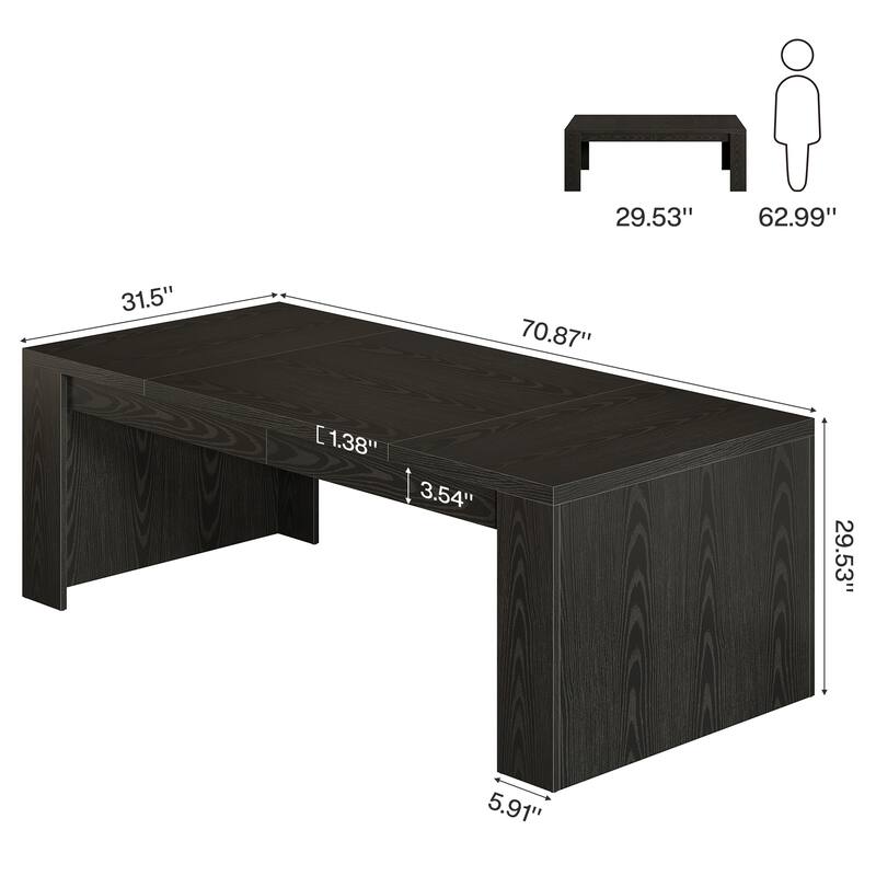 70.9" Dining Table, Wooden Kitchen Table, Living Room Accent Dining Table Family Gathering Table