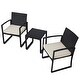 preview thumbnail 19 of 18, Suncrown Outdoor 3-Piece Wicker Bistro Set W/ Metal Armrest