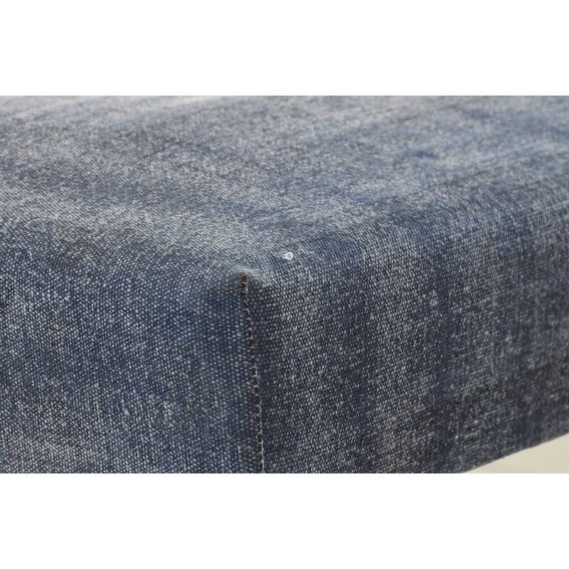 47" Antique Blue Distressed Rectangular Bench