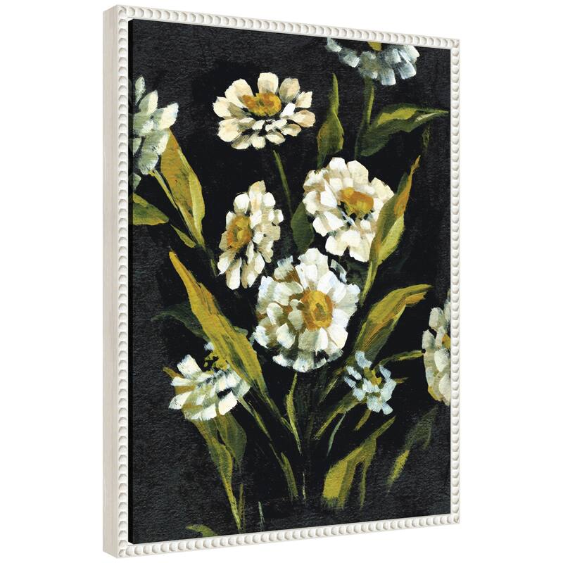Kate and Laurel Sylvie Moody Floral 1 Framed Canvas by Annie Quigley - 18x24 - White