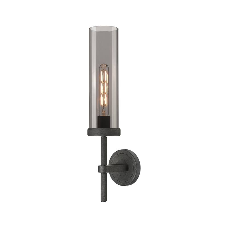 Innovations Lighting Lincoln - 1 Light 12" Wall-Mounted Sconce - Weathered Zinc/Light Smoke
