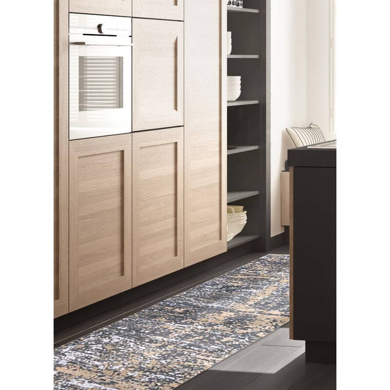 ECARPETGALLERY Hand-knotted Legacy Charcoal Silk, Wool Rug - 2'6 x 10'3