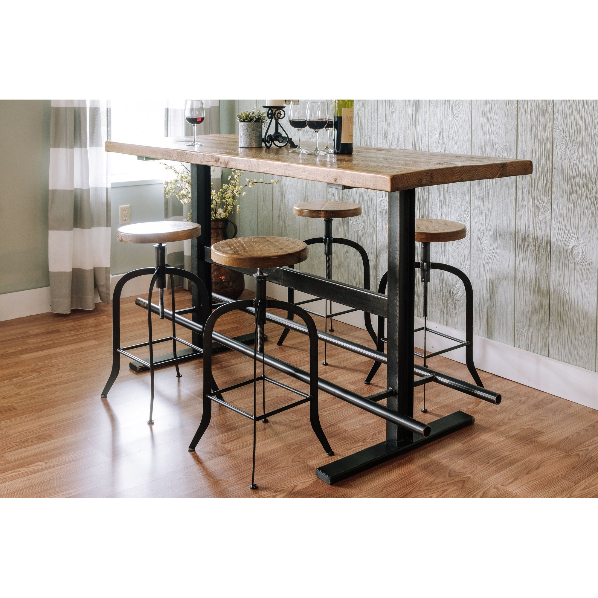 Industrial bar height shop table