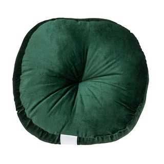 Parkland Collection Dorte Transitional Round Dark Green Floor Pillow ...
