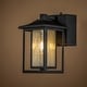 preview thumbnail 7 of 8, 1 Light Black Dusk to Dawn Sensor Glass Outdoor Wall Sconces Built-in GFCI Outlets - W 6.3"