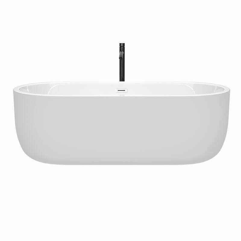 Wyndham Collection Juliette 71-inch White Freestanding Soaking Bathtub