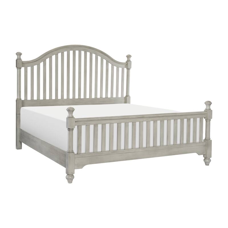 Modern farmhouse Design 1pc Bed Light Gray Finish
