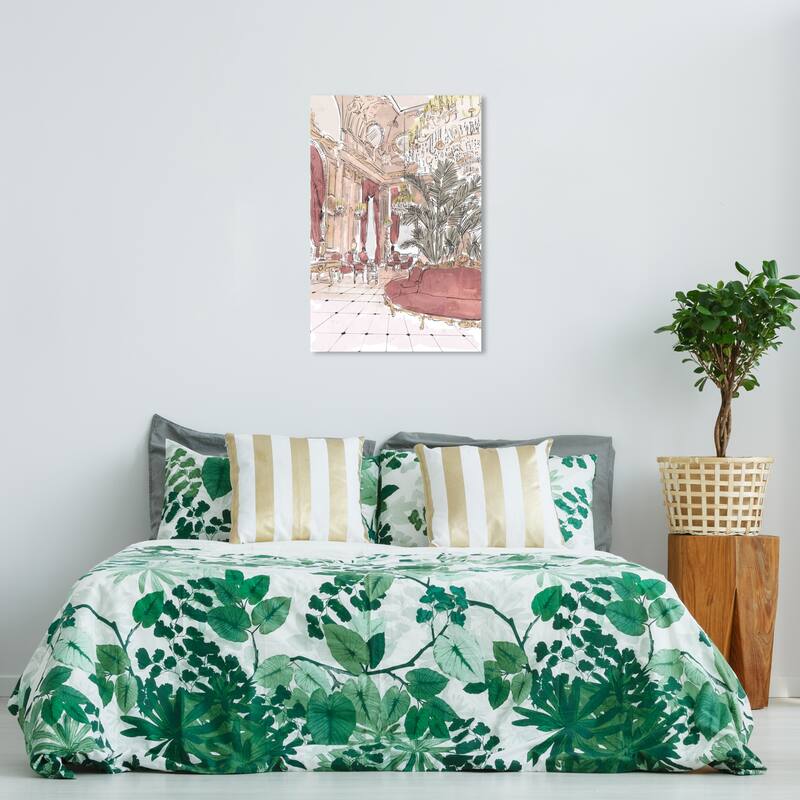 Wynwood Studio Fashion and Glam Grand Party Room Pink and Light Pink Modern & Contemporary Wall Art Canvas Print - 36 x 24