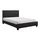 preview thumbnail 3 of 4, Contemporary Design 1pc Queen Bed Black Faux Leather Upholstered Stylish Bedroom Furniture