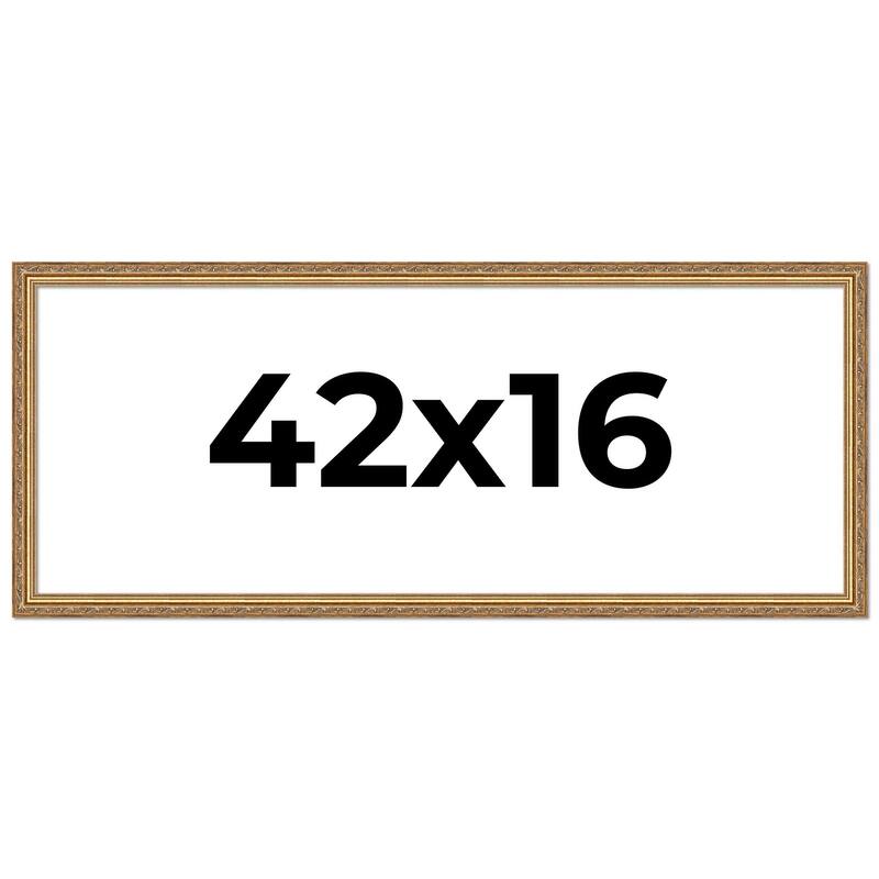 42x16 Frame Red Solid Wood Picture Frame Width 1.75 Inches | Interior Frame Depth 1 13/16 Inches