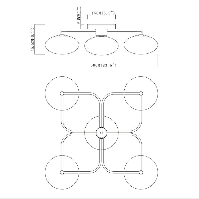 Camris 5-Light Brass Chandelier Frosted Glass Shades