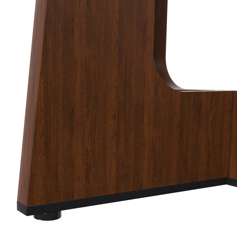 Anmytek 47 Inch Round MDF Dining Table for 4 Wood Grain Farmhouse Kitchen Table