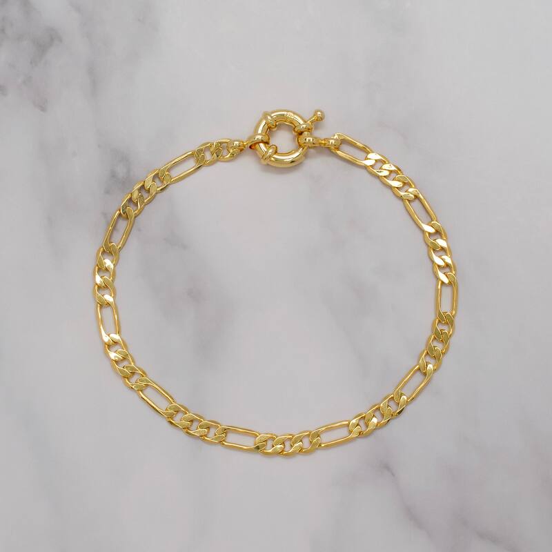 Victoria Townsend Yellow Gold Plated Figaro Chain link Bracelet