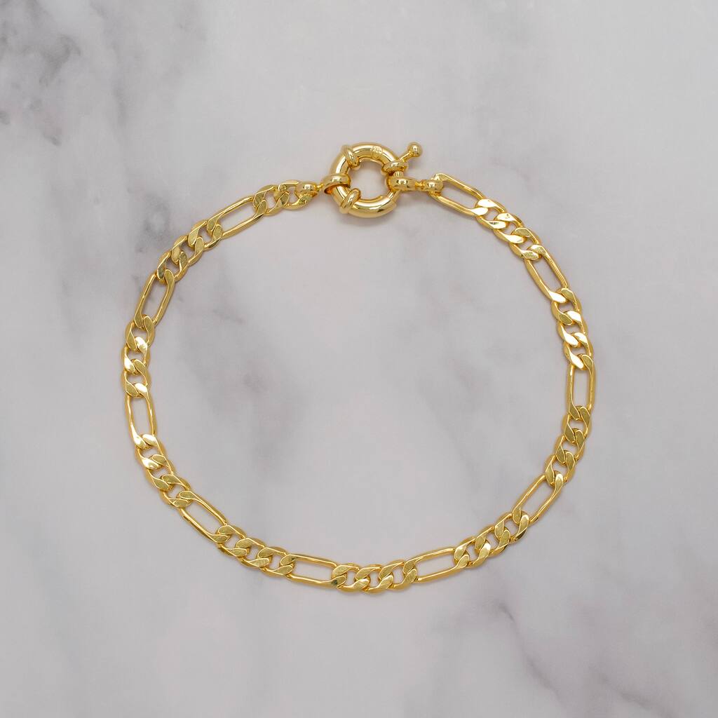 Victoria Townsend Yellow Gold Plated Figaro Chain link Bracelet
