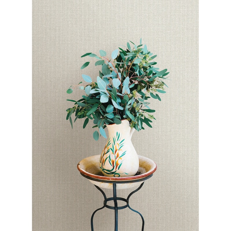 A-Street Prints Lawndale Stone Textured Pinstripe Wallpaper