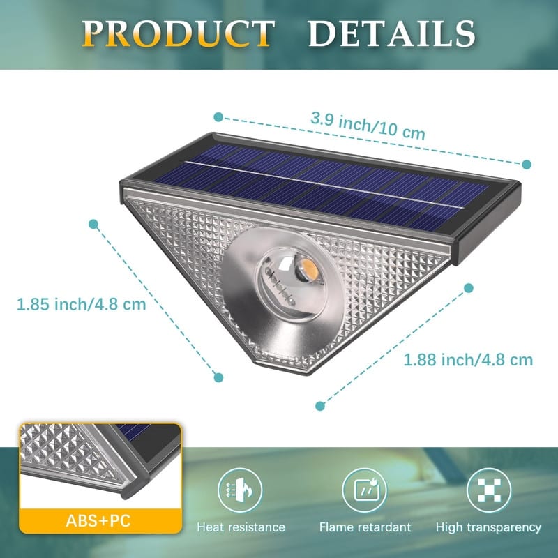 2 Pack Outdoor Warm White Step Lights Outdoor Solar Powered Waterproof