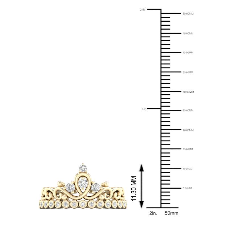1/4ct TDW Diamond Crown Ring in 10k Gold by De Couer
