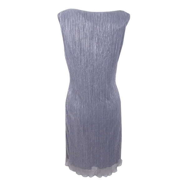 Connected Women/'s Plus Size Metallic Tiered Sleeveless Dress