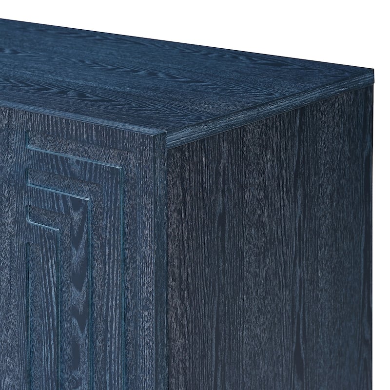 4-Door Vintage Fluted Sideboard Cabinet