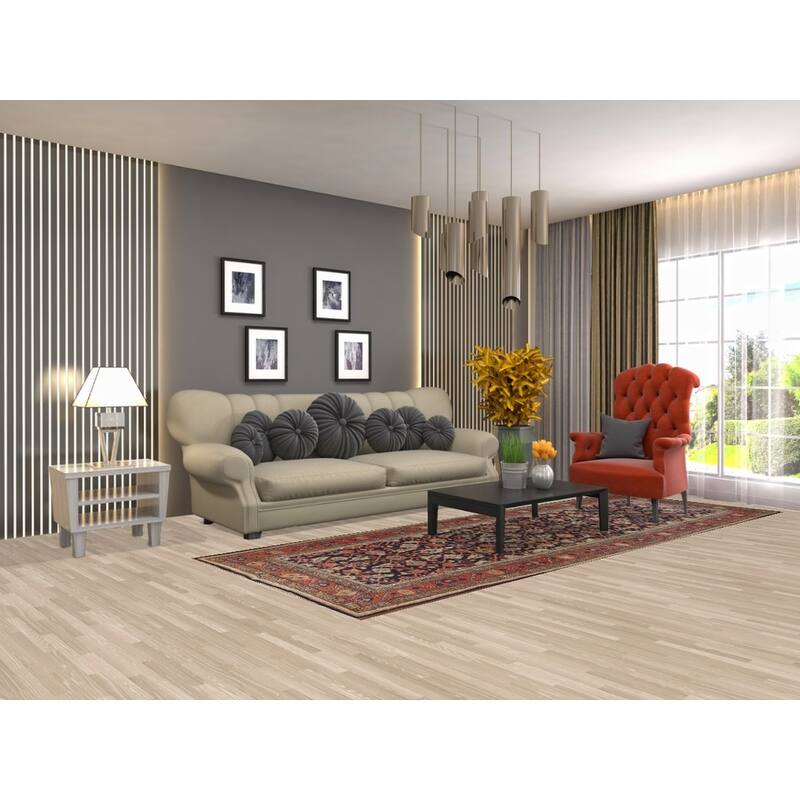 Hand Knotted Oriental 100% Wool Carpet Traditional Geometric Navy Blue & Blues Mahal Runner Rug - 10' 11'' X 3' 11''