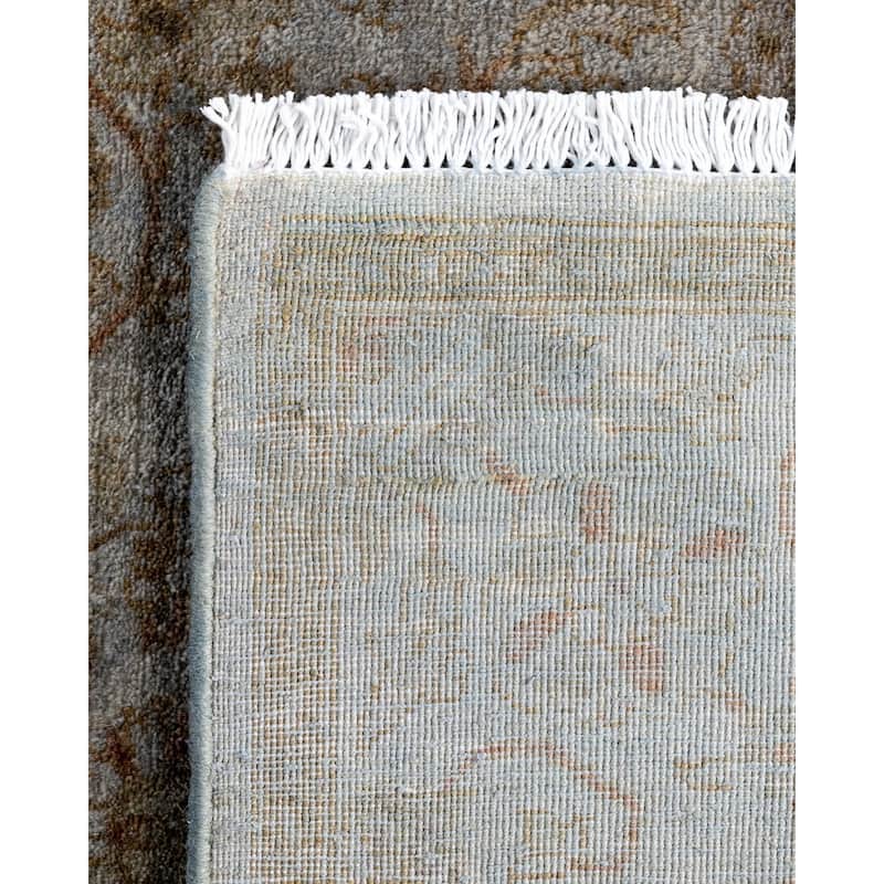 Fine Vibrance One-of-a-Kind Hand-Knotted Runner Rug - Gray, 2' 8" x 10' 4" - 2' 8" x 10' 4"