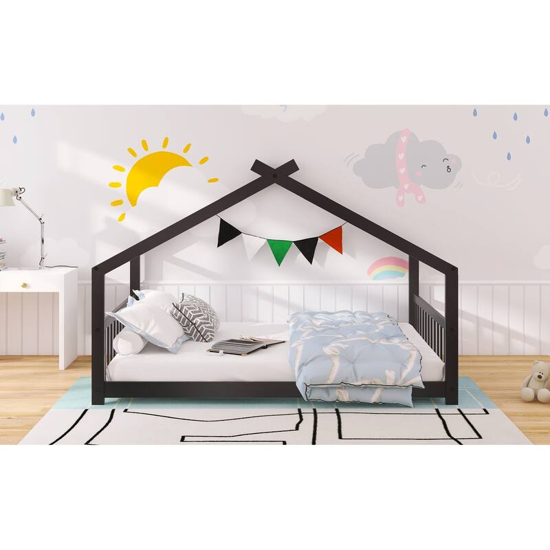 Pine House Platform Bed with Headboard & Footboard