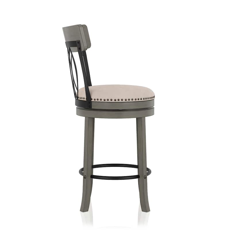 Furniture of America Wynn Contemporary Wood and Fabric Swivel Chairs (Set of 2)