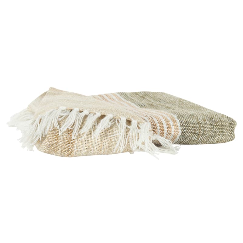 Rizzy Home Hand-tied Striped Throw Blanket