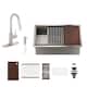 Option 32" Sink + 2-Spray Brushed Nickel Pull-Down Faucet