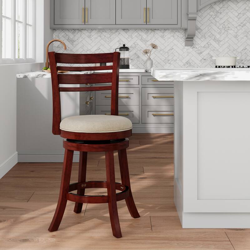 DTY Indoor Living Granby 4-Slat Back Swivel Stool