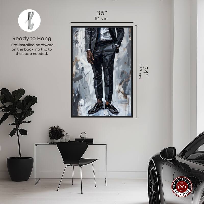 Notoriart Man Of Style Framed Men Style 1 Piece Canvas Wall Art