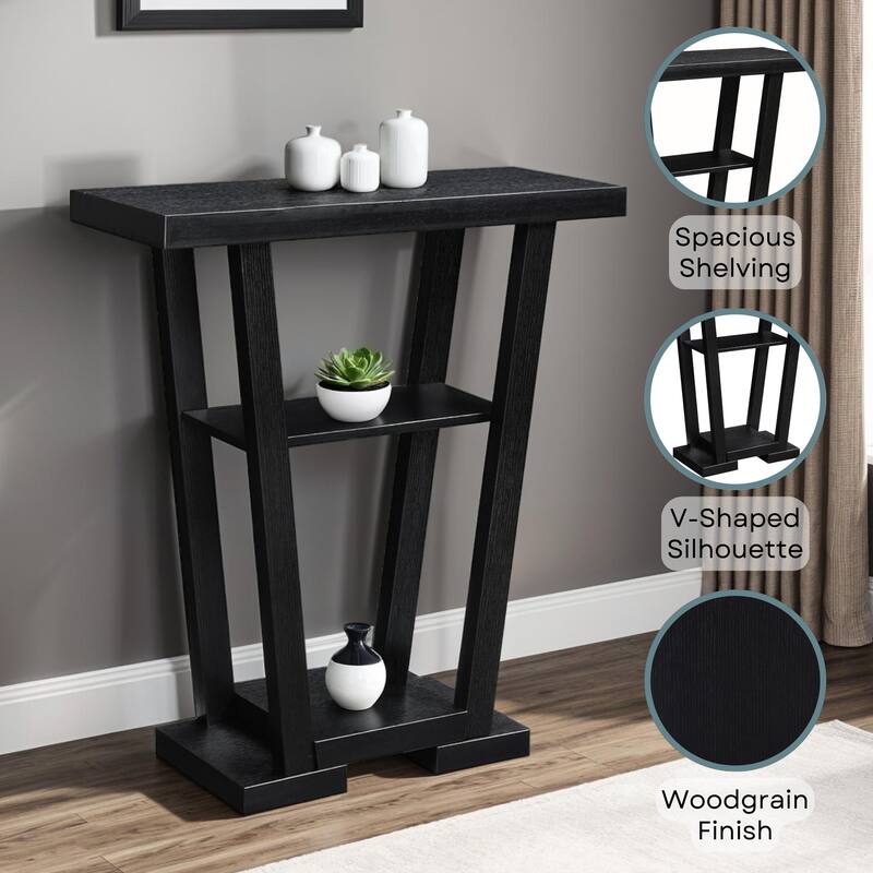 Convenience Concepts Newport V Console Table with Shelves