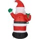 preview thumbnail 14 of 14, Fraser Hill Farm 10-Ft. Tall Santa Claus Holding a Gift, Blow Up Inflatable with Lights and Storage Bag