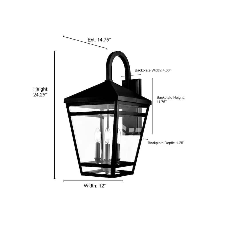 Millennium Lighting 82105 Seager 3 Light 12" Wide Outdoor Taper Candle