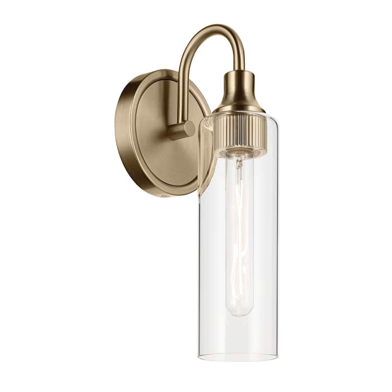 Kichler Lighting Kavi 13" 1-Light Wall Sconce with Clear Glass in Champagne Bronze