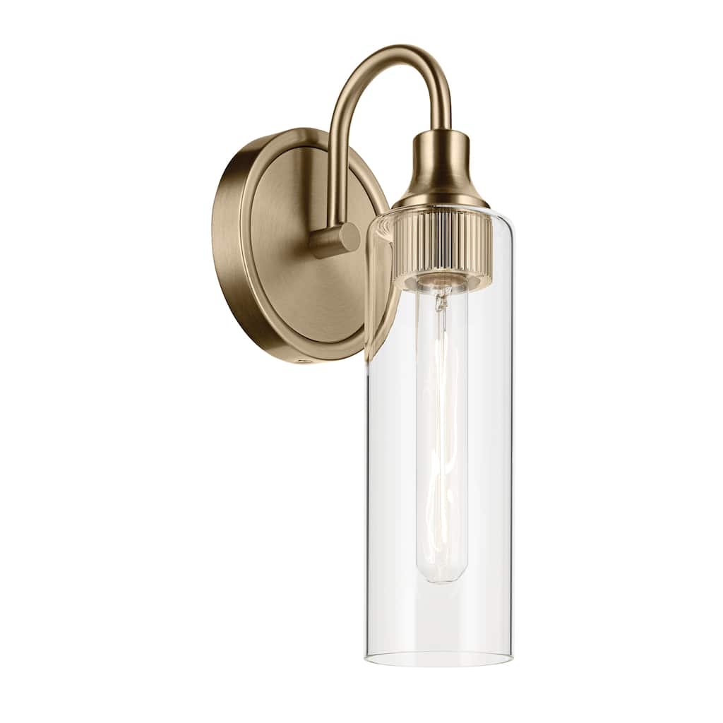 Kichler Lighting Kavi 13" 1-Light Wall Sconce with Clear Glass in Champagne Bronze