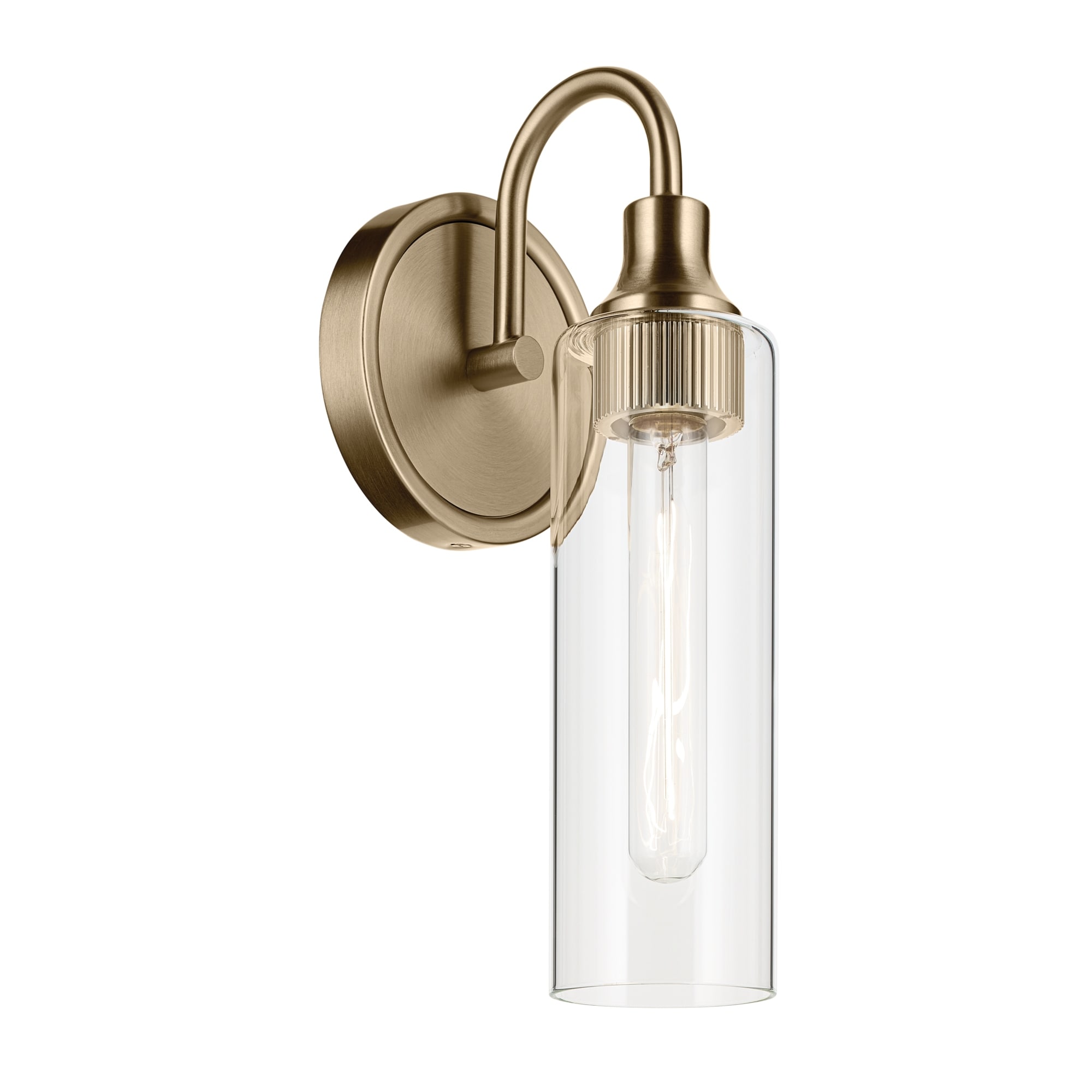 Kichler Lighting Kavi 13" 1-Light Wall Sconce with Clear Glass in Champagne Bronze - Champagne Bronze