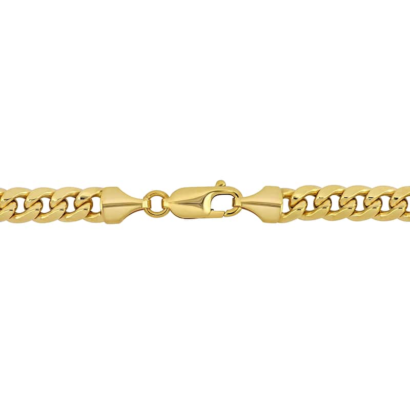 Miadora 6.15mm Miami Cuban Link Chain Bracelet in 10k Yellow Gold - 7.5 in