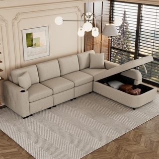 L-Shaped Sectional Sofa with Storage Chaise - Bed Bath & Beyond - 39909838