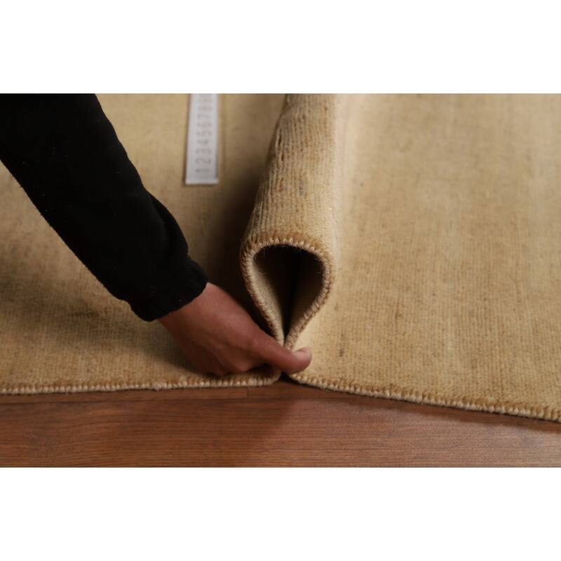 Muted Gabbeh Modern Rug Hand-Knotted Wool Carpet - 4'10"x 6'6"