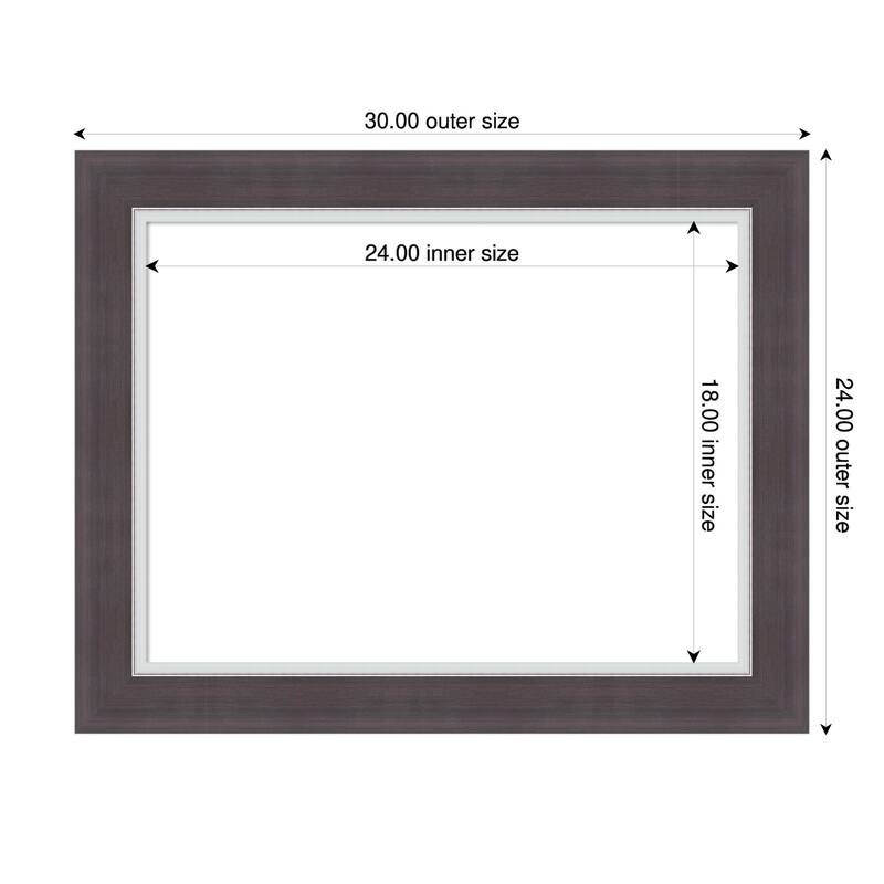 Ellie Framed Dry Erase Magnetic Board - 30 x 24 in - Ellie Brown Silver