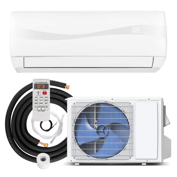 slide 2 of 9, Gymax 9000BTU Mini Split Air Conditioner & Heater 19 SEER2 115V Wall White