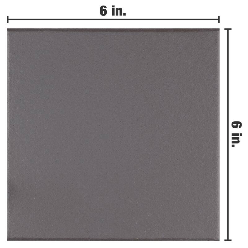 Merola Tile Quarry Black 6" x 6" Ceramic Floor and Wall Tile